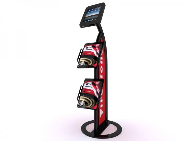 MOD-1357 iPad Kiosk with Literature Holders -- Black